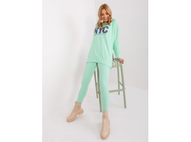 Ensemble avec chemisier et pantalon - menthe