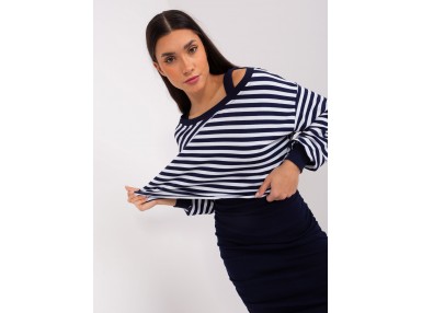 Ensemble sweat et robe - blanc et bleu marine