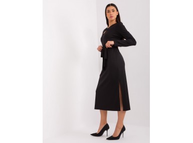 Robe longue avec ceinture - noire