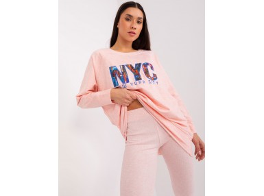 Ensemble avec chemisier et pantalon - rose clair