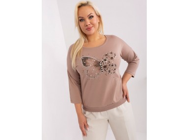 T-shirt à manches longues en coton - beige foncé