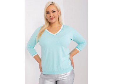T-shirt en coton col V - menthe