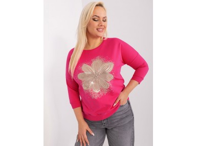 T-shirt à manches longues en coton - fuchsia