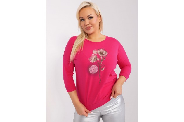 T-shirt avec imprimé - fuchsia