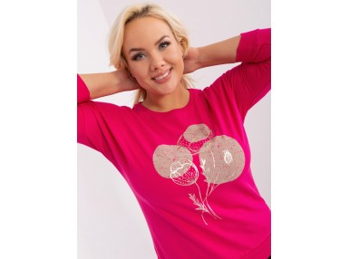 T-shirt avec imprimé - fuschia