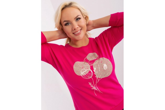 T-shirt avec imprimé - fuschia