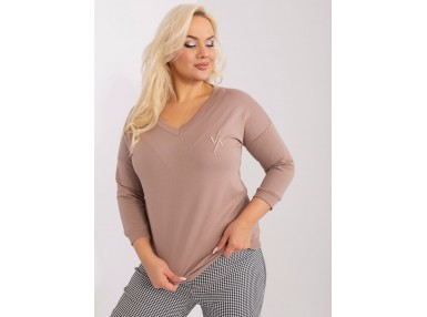 T-shirt en coton col V - bleu foncé