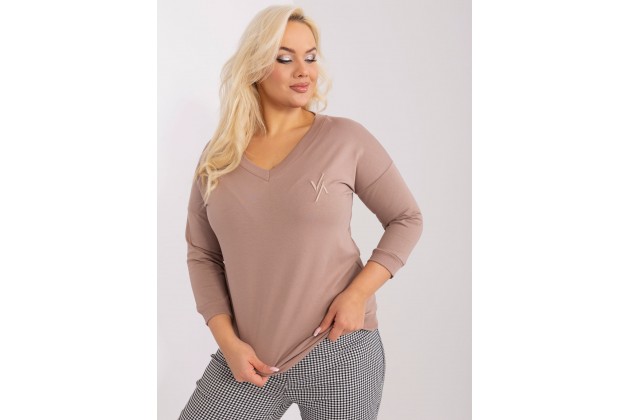 T-shirt en coton col V - bleu foncé