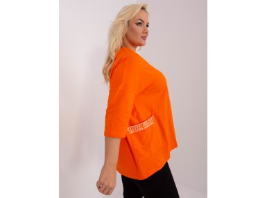Sweat-shirt en coton avec poche - orange