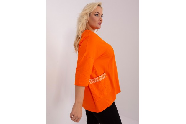 Sweat-shirt en coton avec poche - orange