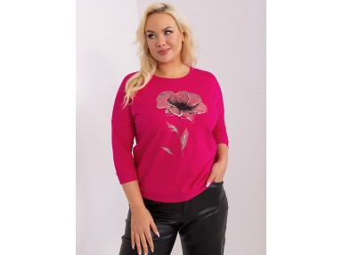 T-shirt avec imprimé - fuchsia
