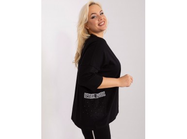 Sweat-shirt en coton avec poche - noire