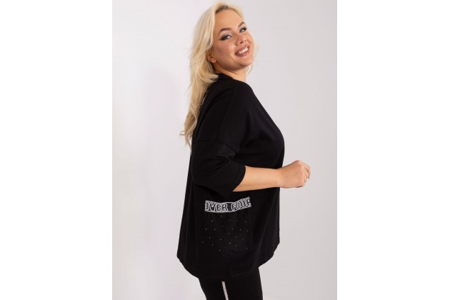 Sweat-shirt en coton avec poche - noire