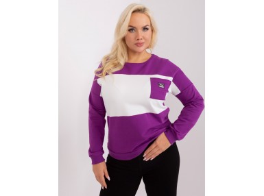 Sweat-shirt en coton avec poche - violet