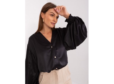Chemise en satin - noire