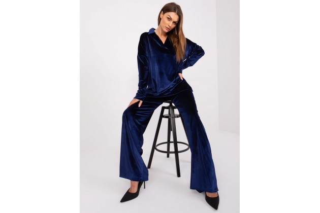 Ensemble confort avec sweat et pantalon ample - marine