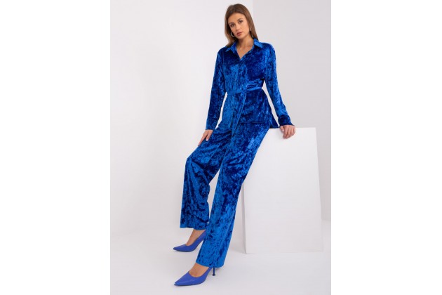 Ensemble confort avec sweat et pantalon ample - bleu