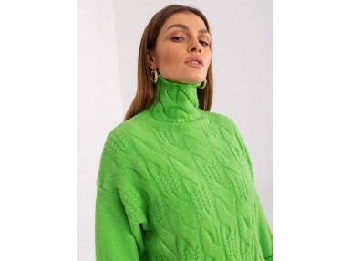 Pull en maille à col roulé - vert clair