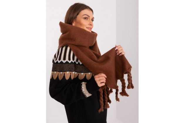 Écharpe à franges - marron