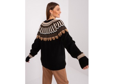 Pull à motif jacquard - noir