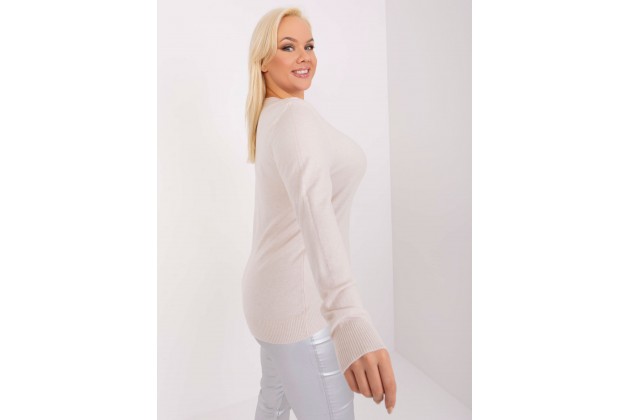 Pull moulante en maille - beige clair