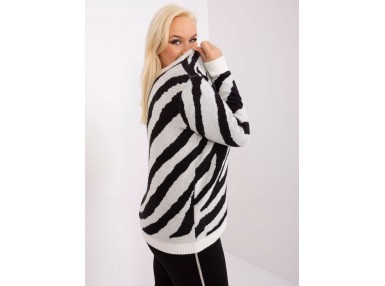 Pull en maille - blanc et noir