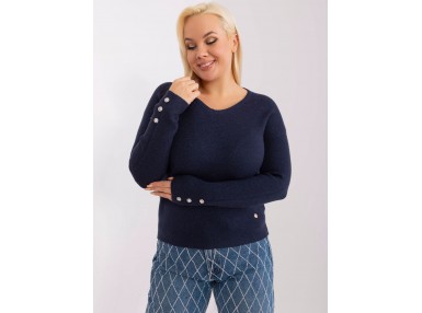Pull à col-V - marine