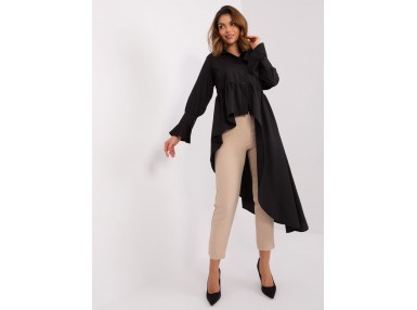 Chemise à manches curtes en coton - noire