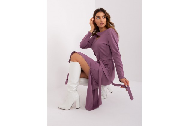 Robe longue avec ceinture - violet