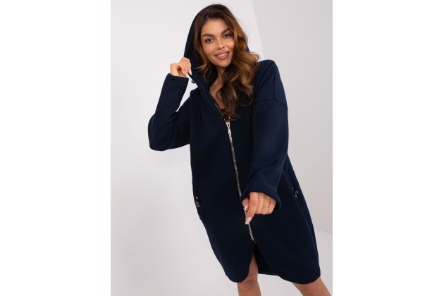 Sweat à capuche zippé - marine