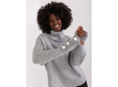 Pull à col roulé - gris