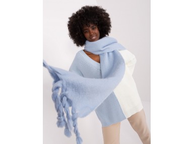 Écharpe frangée  - bleu