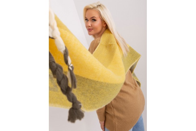 Écharpe frangée - jaune