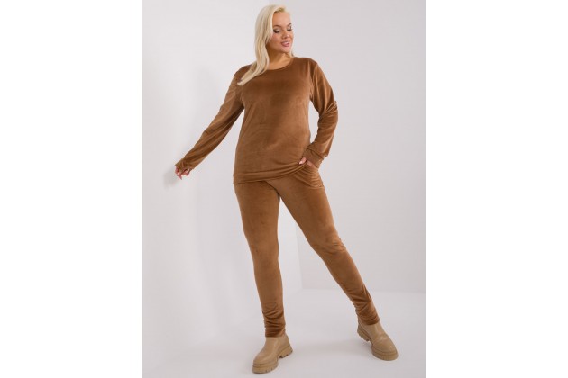 Ensemble avec chemisier et pantalon - marron clair