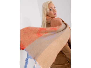 Écharpe frangée - orange clair
