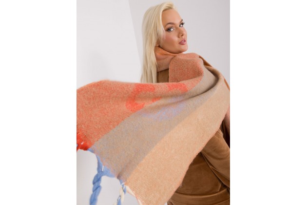 Écharpe frangée - orange clair