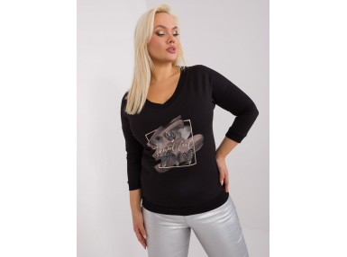 T-shirt à manches longues en coton - noir