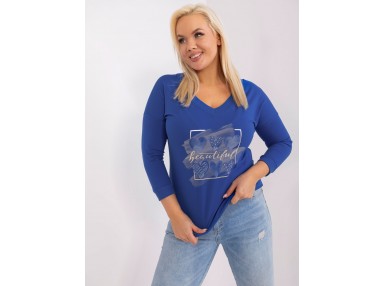 T-shirt à manches longues en coton - cobalt
