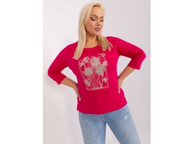 T-shirt en cotton - fuchsia