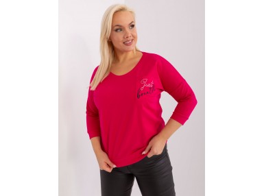 T-shirt à manches longues en coton - fuchsia