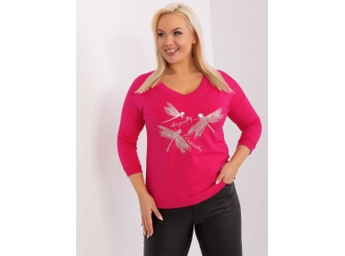 T-shirt à manches longues en coton - fuchsia