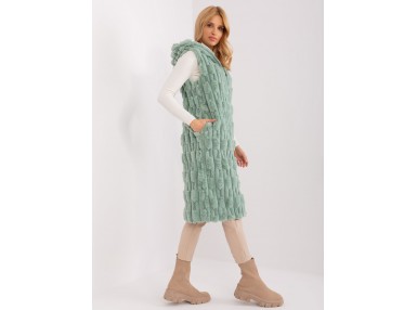 Gilet en fausse fourrure - pistache