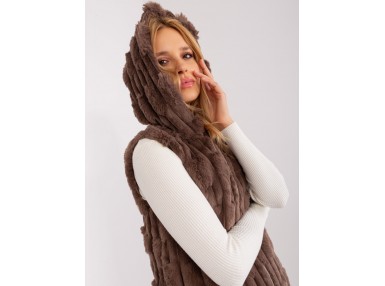 Gilet en fausse fourrure - marron