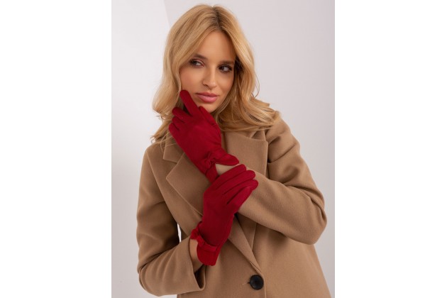 Gants en daim - rouge