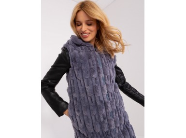 Gilet en fausse fourrure - gris