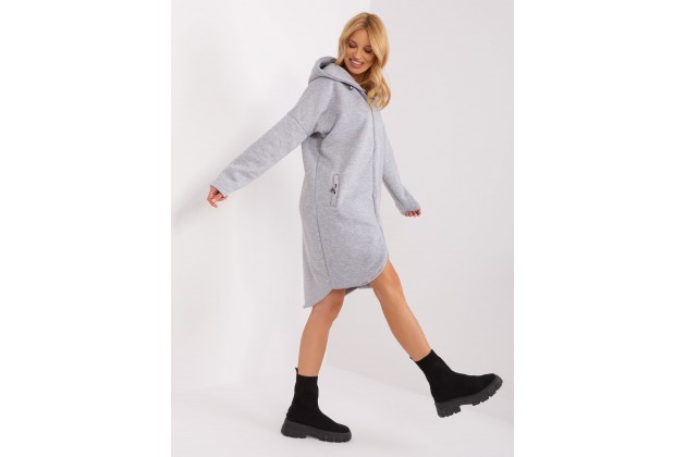 Sweat à capuche zippé - gris