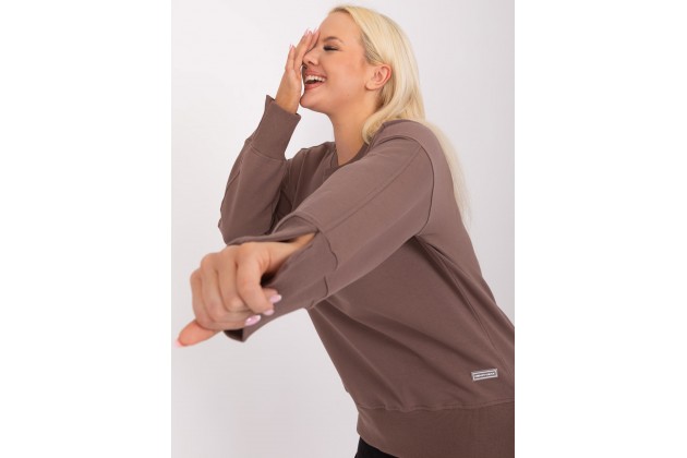 Sweat-shirt col rond - marron