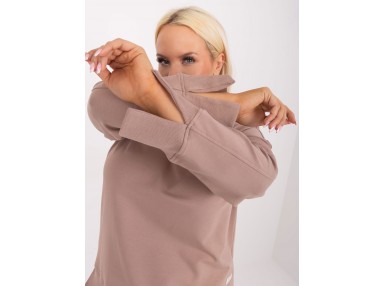 Sweat-shirt col rond - beige foncé
