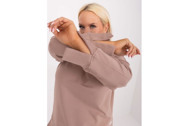 Sweat-shirt col rond - beige foncé