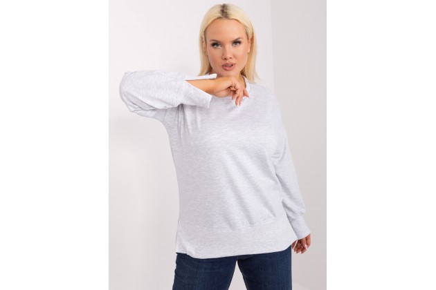 Sweat-shirt col rond - gris clair